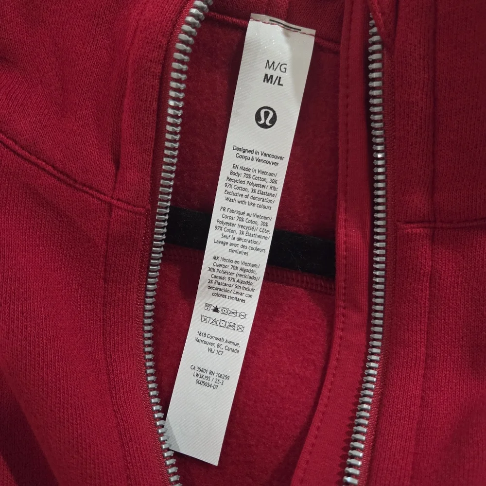NWT Women's San Francisco 49ers Lululemon Scuba Half-Zip Hoodie Medium/Large Red - Picture 13 of 13